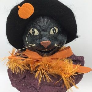 Halloween Assemblage Katherine’s Collection Ornament Black Cat O Snack Jar