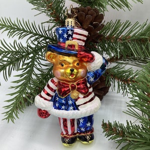 Christopher Radko Vintage “Grand Old Teddy” Handblown Glass Ornament