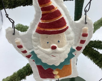Vintage Pressed Paper Jolly Elf Ornament by Midwest Of Cannon Falls