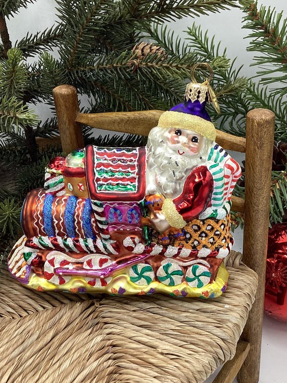 Vintage Christopher Radko “candyland Junction” Santa Handblown