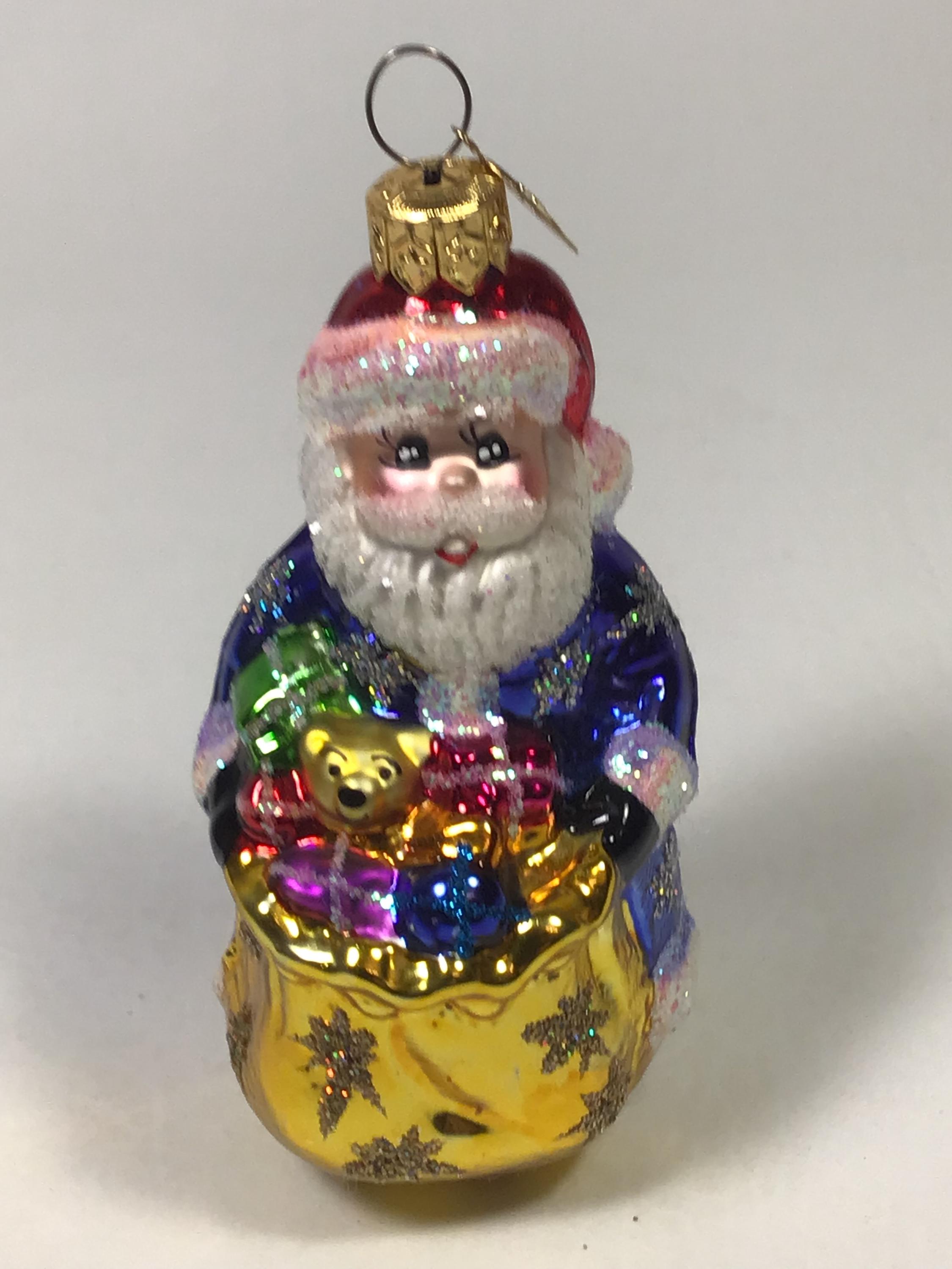 特大/ヴィンテージ/サンタ/オーナメント/マーキュリーグラス/製造元不明 クリストファー・ラドコ ヴィンテージサンタとプレゼントの袋 手吹き