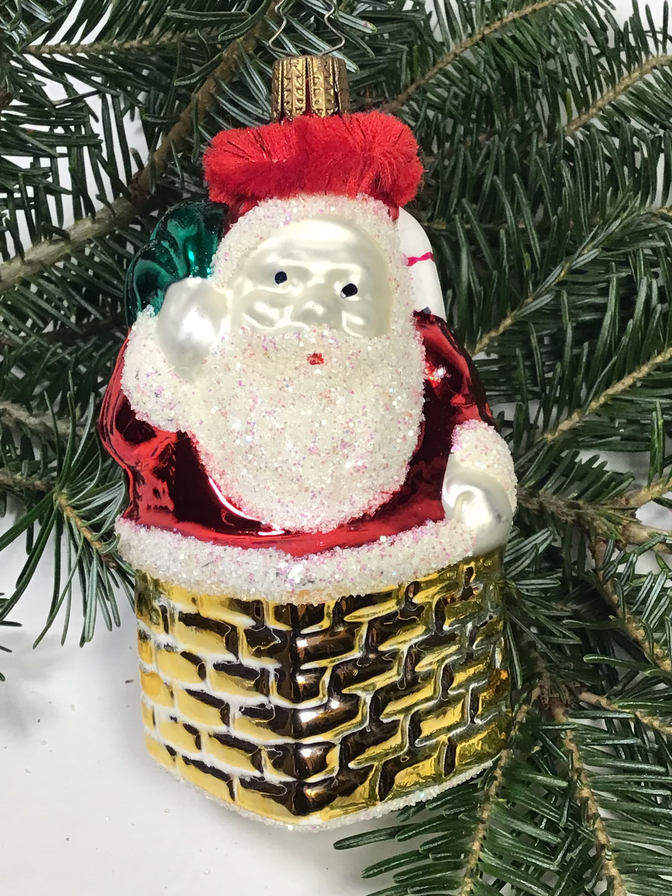 Vintage Whitehurst Imports Santa Down the Chimney Ornament - Etsy