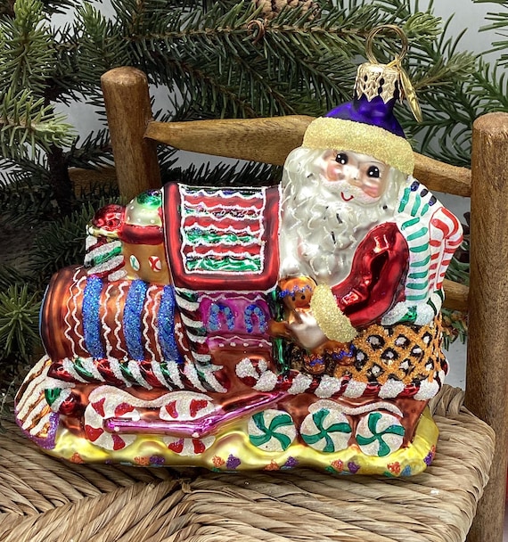 Vintage Christopher Radko “candyland Junction” Santa Handblown