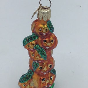 Christopher Radko Vintage “Stack o Jacks” Blown Glass Blown Gems Halloween  Ornaments