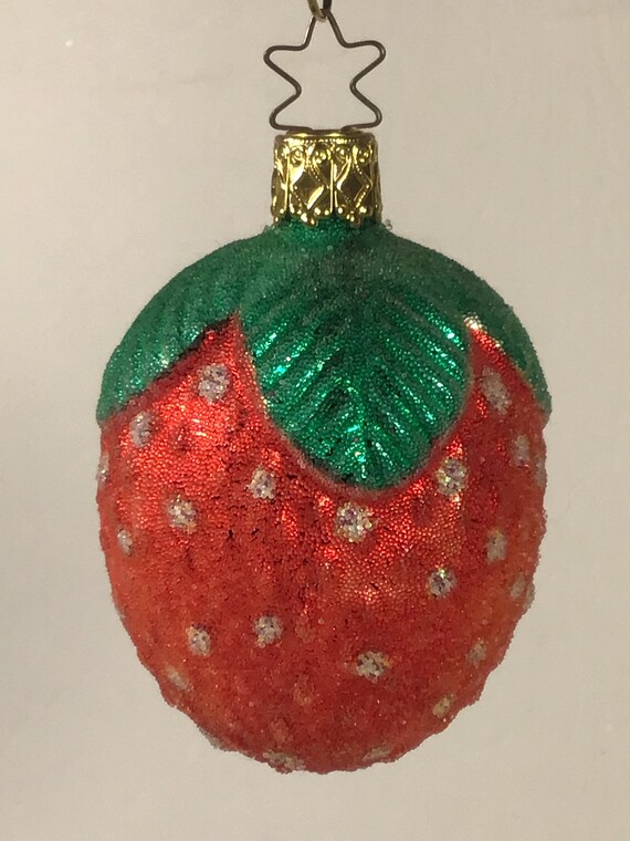 Vintage Strawberry by Old World Christmas Sugared Strawberry Ornament