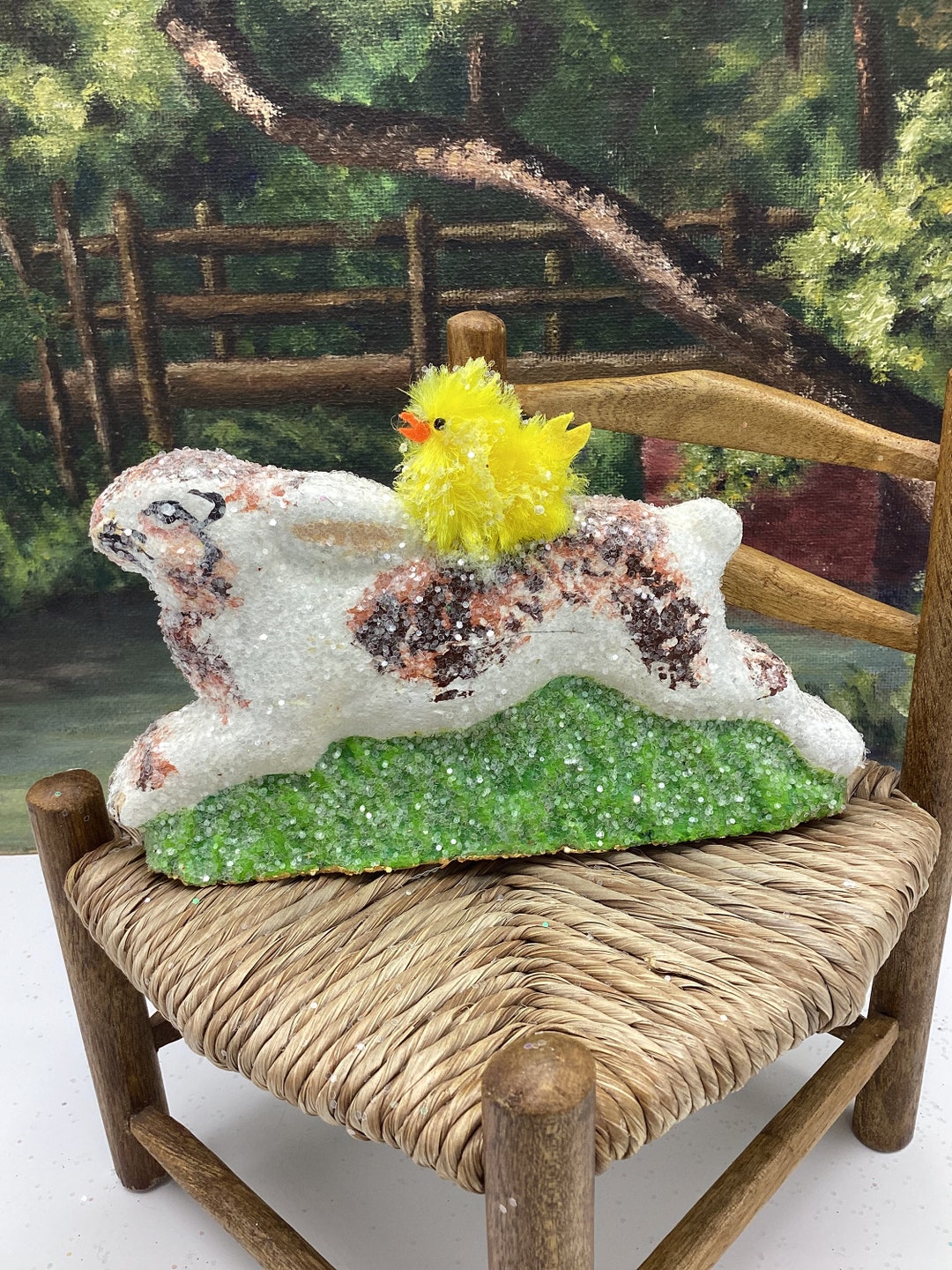 Easter Rabbit “giddy up Chick” Running Bunny and Chicky on the Run ...