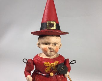 Debbee  Thibault’s “Halloween Hoot” American Folk Art Figurine