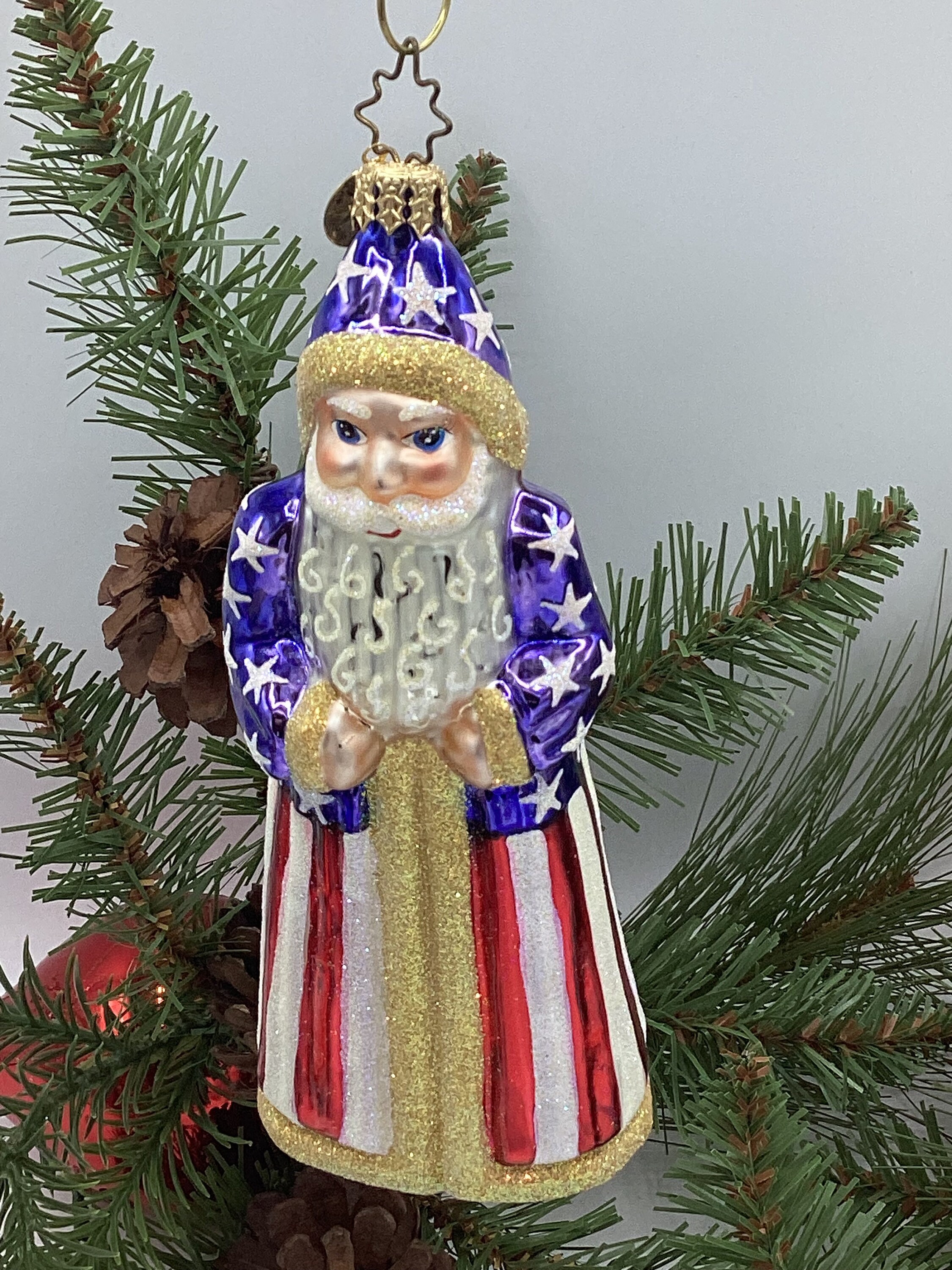 Vintage Christopher Radko “tall True Santa” Handblown European