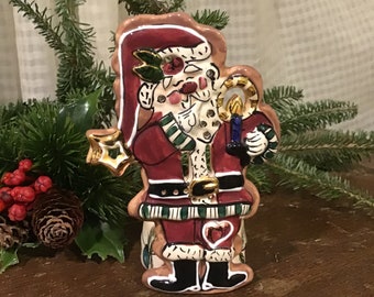サンタクローズじじばば・クリスマスキャンドル   ヴィンテージ置物 ブルースカイ・クレイワークス・セラミック社製、ヴィンテージ