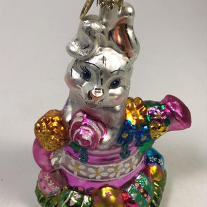 Christopher Radko Vintage “Wet Hare” Easter Spring Christmas Blown Glass Ornament