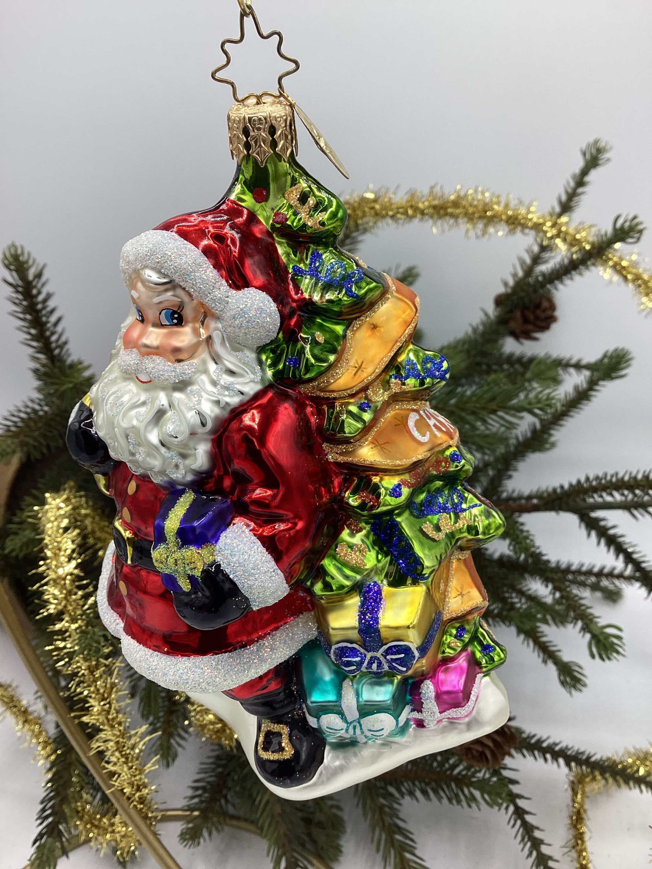 クリストファー・ラコ　ガラスオーナメント　テレビジョンからサンタクロース クリストファー・ラコ ガラスオーナメント テレビジョンから