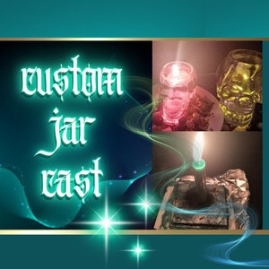 CUSTOM small Jar conjure cast with Candle Service