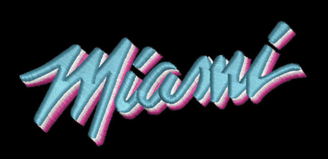 Miami embroidery design instant download digital  etsy Miami embroidery design instant download digital  etsy