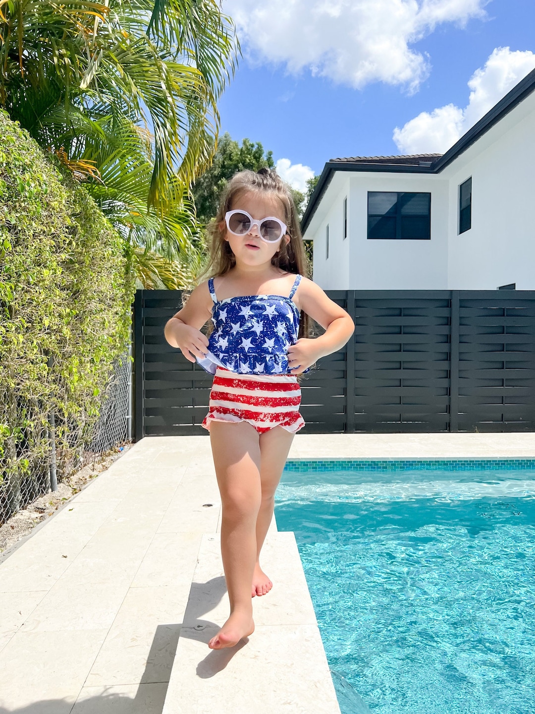 Girls 4th of July Swimsuit / Girls Memorial Day Swimsuit/ Etsy