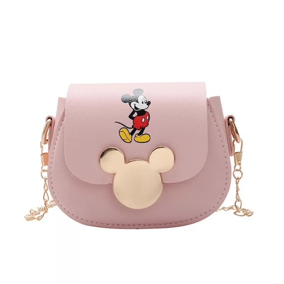 Disney Minnie & Mickey Mouse Monogram black Crossbody Chain purse New!