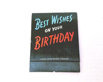 Vintage 40s 60s Matchbooks Jumbo Size Birthday Card