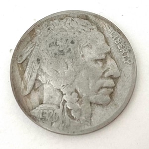 Antique 20s Nickel Indian Head Buffalo Bison 1920 S