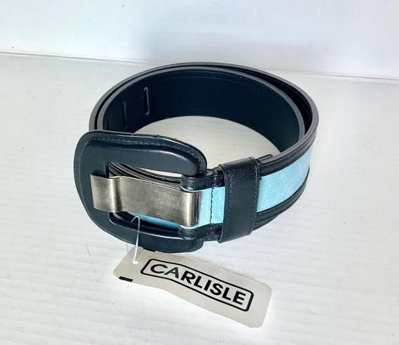 Buy Vintage Belt Carlisle New York Leather Blue M Online in  display picture 3