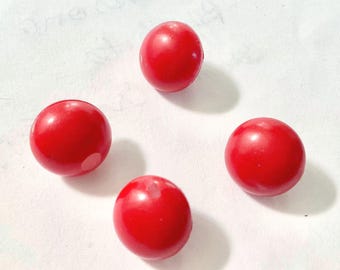 Antique 1800s Red Glass  Buttons Set of 4