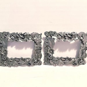 Vintage 50s Shoe Clips Musi Floral Rectangle