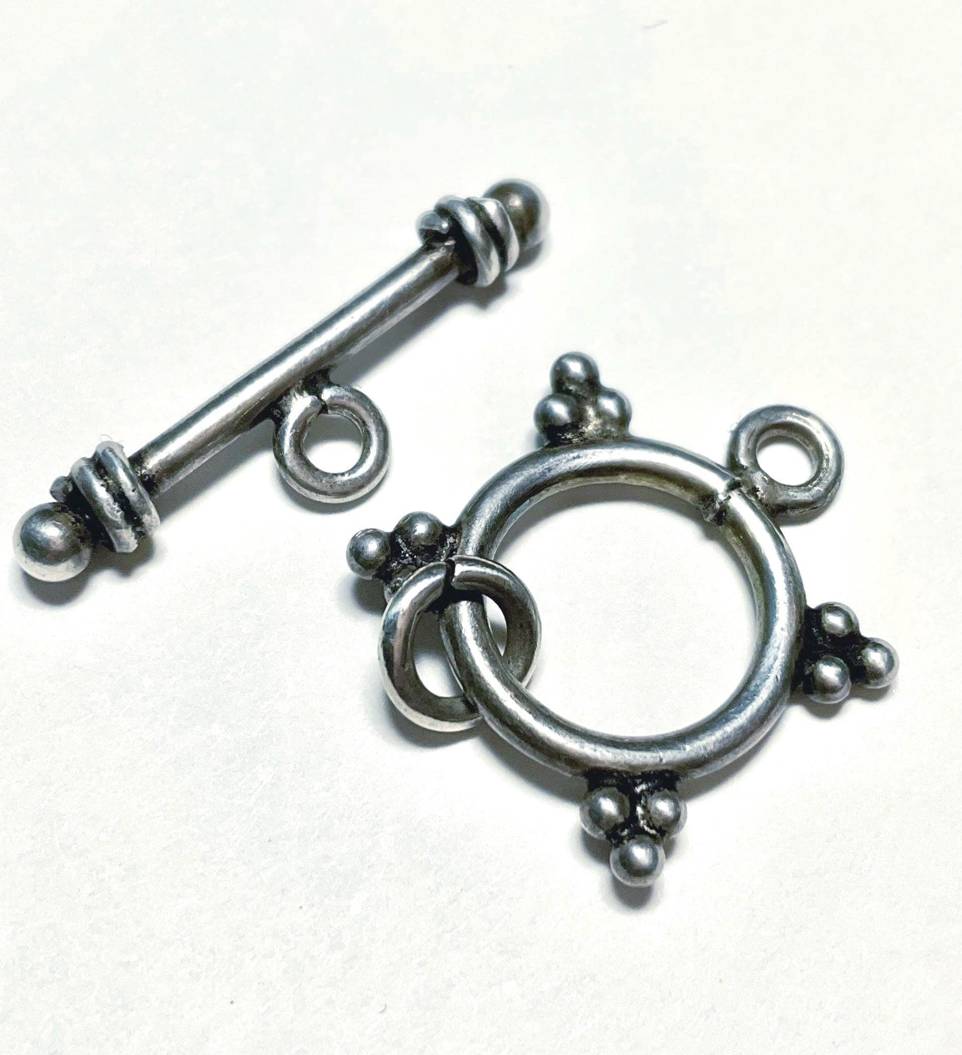2 Bali Sterling Silver 13mm Fancy Toggle Clasps #885