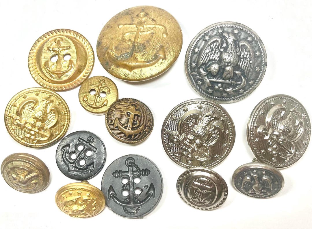 Antique Vintage 1900s 50s US Navy Buttons 14pcs - Etsy