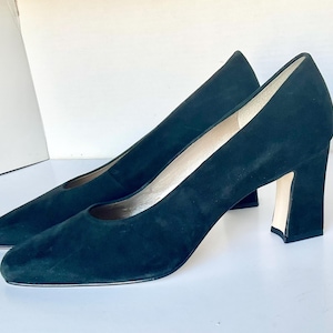 Vintage Jacqueline Ferrar Pumps Suede Black 10