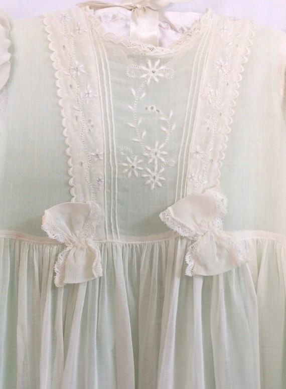 Antique 1800s Victorian Baby Christening Gown Org… - image 3