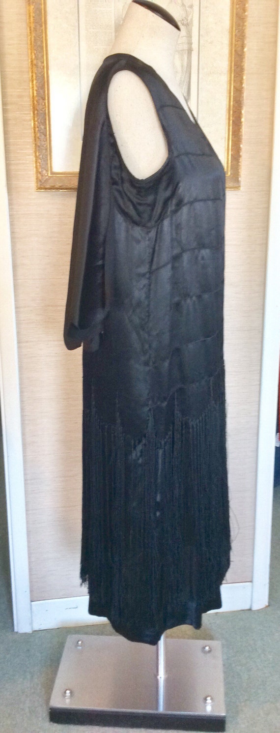 Antique 20s Art Deco Dress Flapper Fringe S/M - image 3