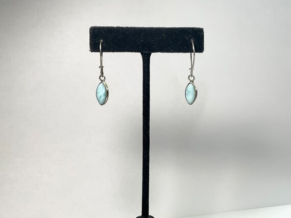 Vintage 60s 70s Earrings Larimar Sterling - image 5