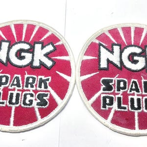 Vintage 70s NGK Spark Plug Embroidered Sew On Patch’s