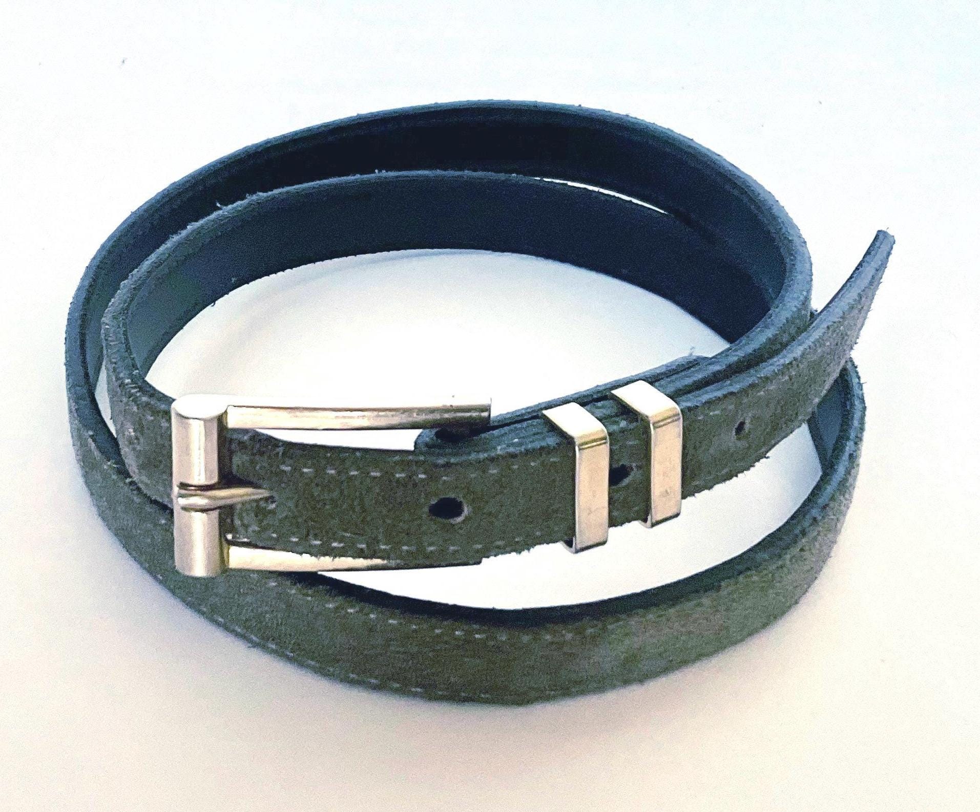 Vintage Garay Steel Gray Buckle Leather Belt Vintage Garay Leather Belt Size Med | Mercari main image 4