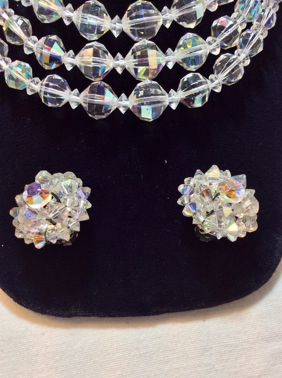 Vintage 50s Laguna Crystal Necklace Earrings Brac… - image 3