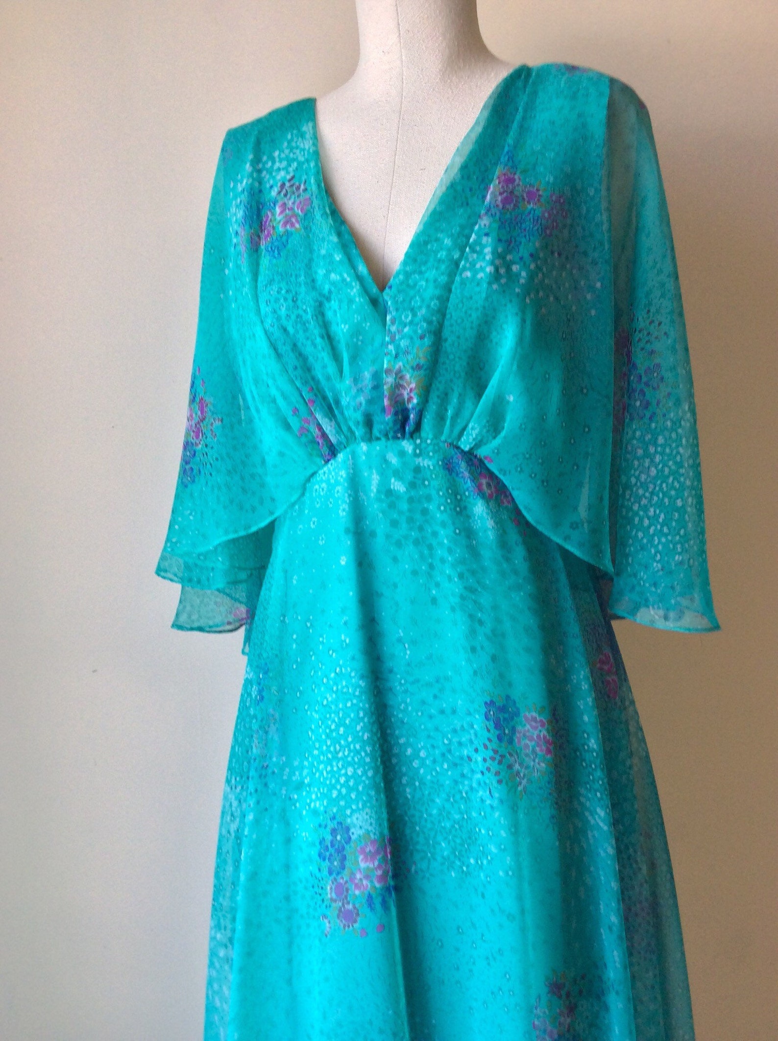 Vintage 60s Maxi Dress | Etsy