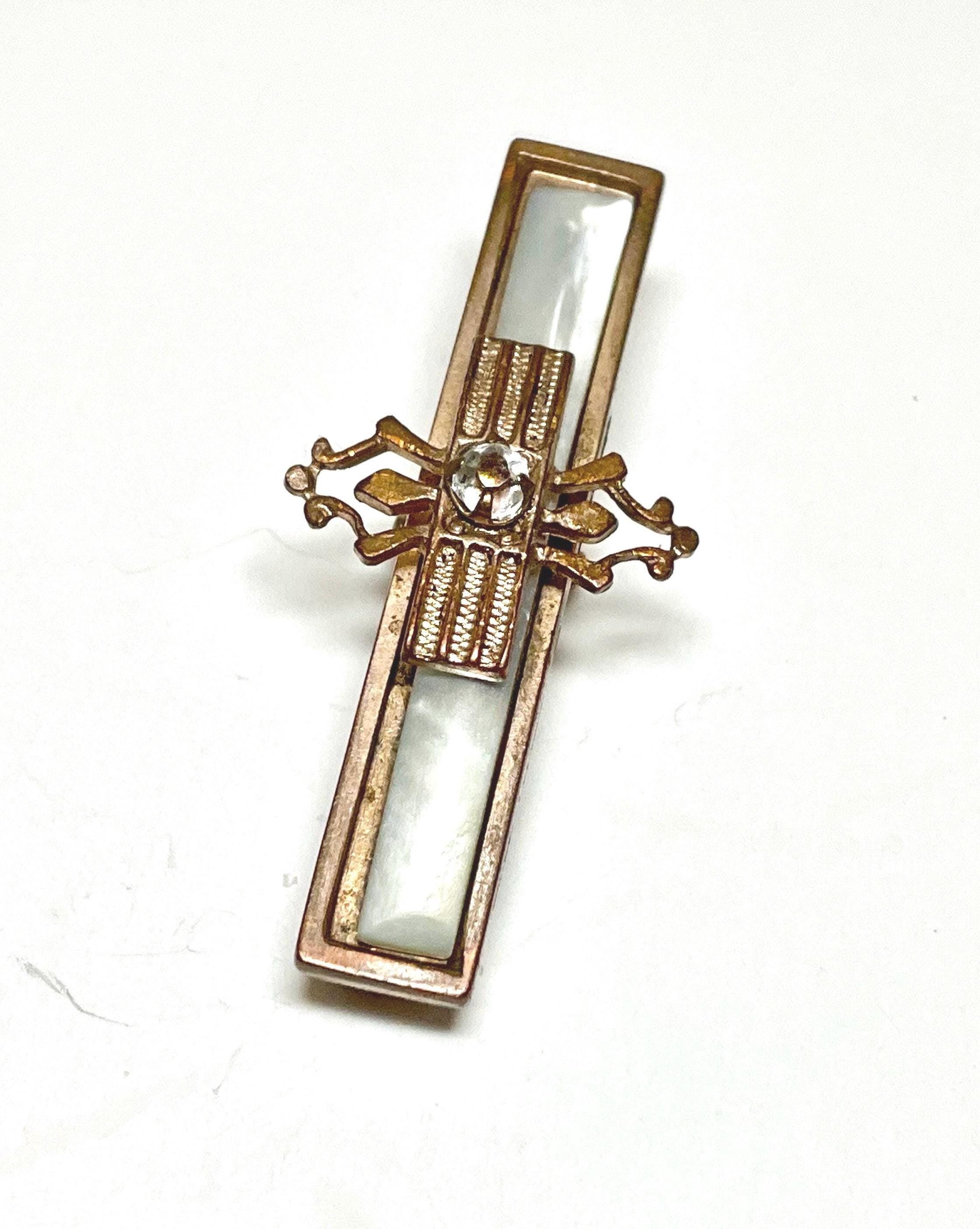 1920s Tie Clip - Etsy Elegant Silver and Purple Tie Clip vintage Victorian 1920s main image 0