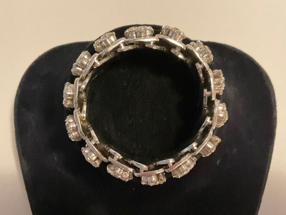 Vintage 40s Bracelet Rhinestone Stretch 6 1/2” to… - image 4