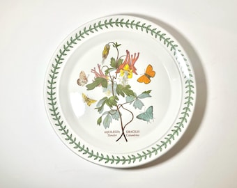 Vintage 80s Portmeirion Botanic Garden Plate Salad Columbine