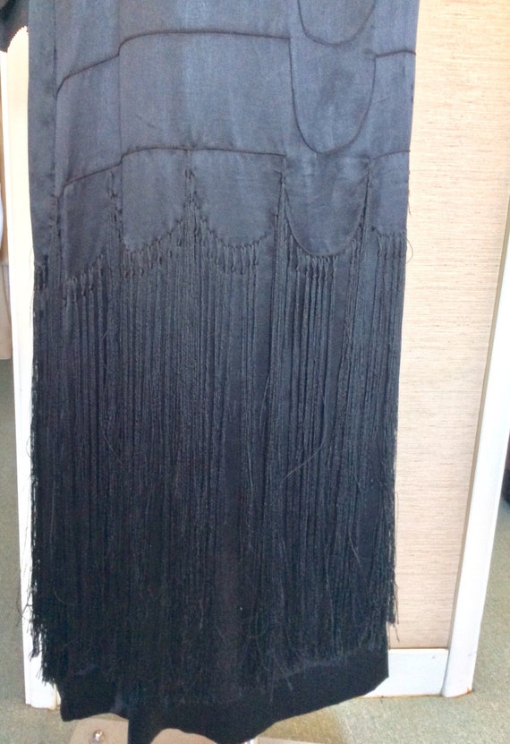 Antique 20s Art Deco Dress Flapper Fringe S/M - image 5