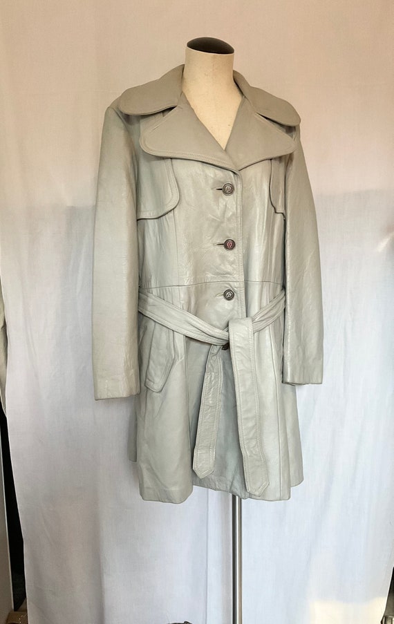 Vintage 70s Coat Leather Bonds NY M/L