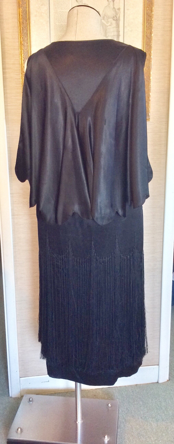 Antique 20s Art Deco Dress Flapper Fringe S/M - image 2