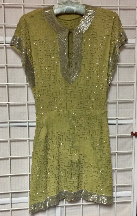 Vintage 30s 40s Beaded Dress