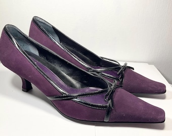 Vintage Lineo Paolo Kitten Heels Purple Suede 9