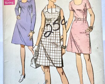 Vintage 60s Simplicity Pattern 8782 Misses Dress Size 18