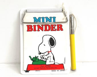 Vintage 60s Snoopy Mini Binder Clipboard Butterfly Originals