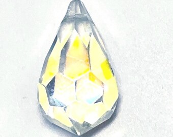 Vintage 80s Swarovski Briolette  Crystal Clear AB 11 x 22mm