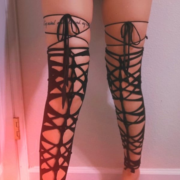 Mänîc Pîxîe Thigh Highs ~ Slit Weave