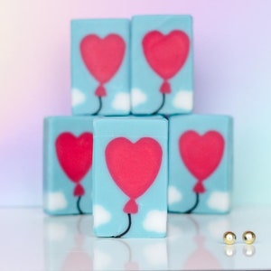 Luftballon Handmade Soap Bonsai & Citrus Ginger Scent Valentines/Galentines Present Love Heart Balloon Gift image 1