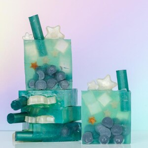 Handmade Vegan Soap | Celebration Boba | Cool Citrus Basil Fragrance (Boba is Life) Bubble Tea Lover Gift/Present BBT