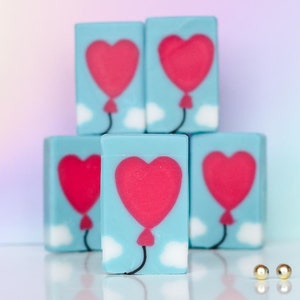 Luftballon Handmade Soap Bonsai & Citrus Ginger Scent Valentines/Galentines Present Love Heart Balloon Gift image 3