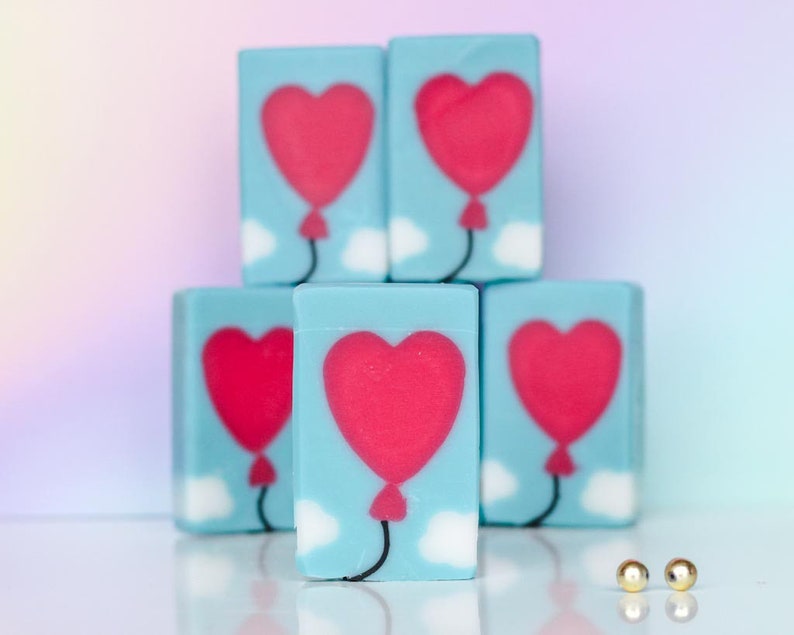 Luftballon Handmade Soap Bonsai & Citrus Ginger Scent Valentines/Galentines Present Love Heart Balloon Gift image 3